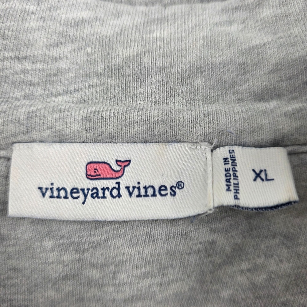VINEYARD VINES PINK WHALES SHEP 1/4 ZIP SWEATSHIRT WOMENS XL GRAY PULLOVER BEACH - Picture 10 of 13